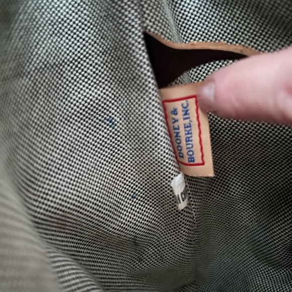 Vintage Dooney & Bourke Shoulder Tote Bag Green Canvas Vachetta Leather … - Picture 13 of 13